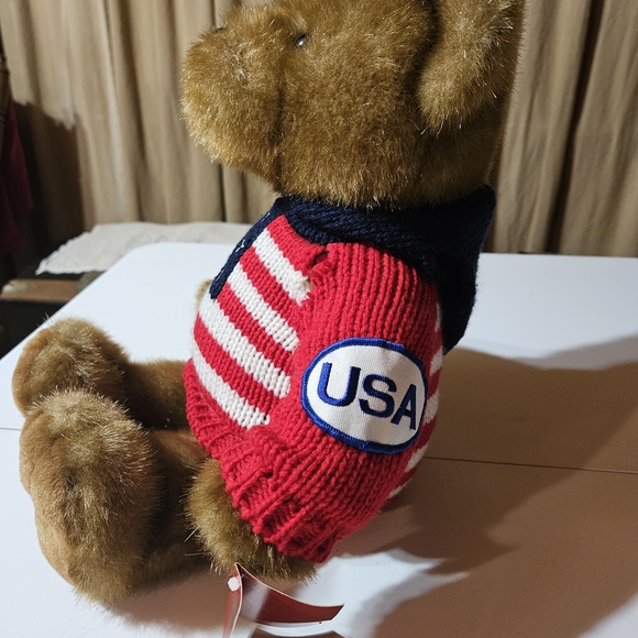 Patriotic Teddy Bear with Flag Sweater - Picture 2 of 12